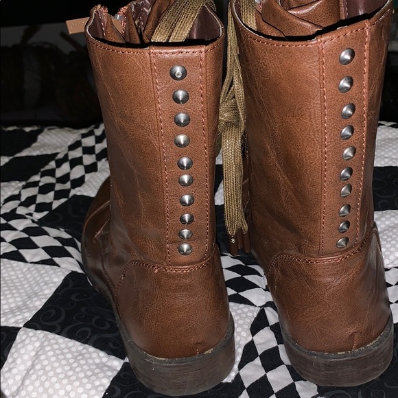 Brown Zip Up Army Boots Size 7 - Picture 2 of 8